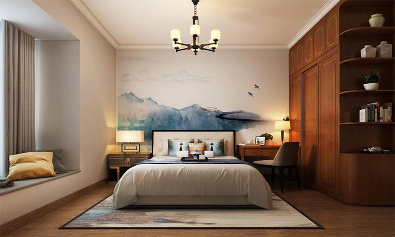 韶關(guān)市云星錢隆譽園新中式風(fēng)格三居室裝修案例