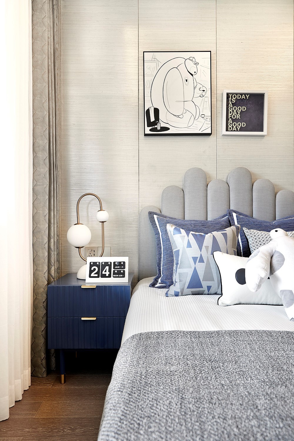 北歐輕奢風格室內(nèi)家裝案例效果圖-次臥 北歐輕奢風格室內(nèi)家裝案例效果圖-次臥