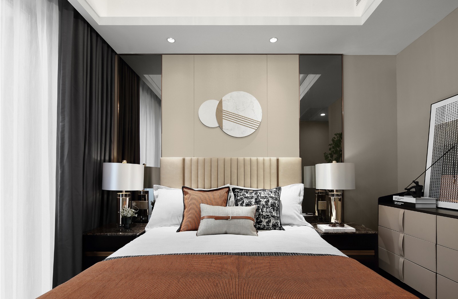 港式輕奢風格室內(nèi)設計家裝案例-次臥