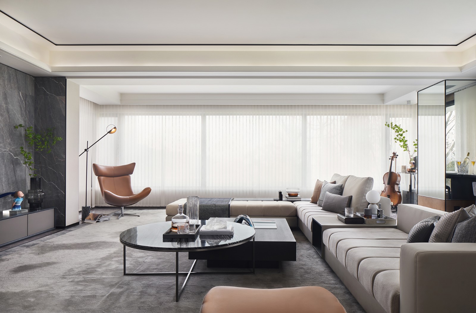 新中式風(fēng)格室內(nèi)家裝案例效果圖-客廳 新中式風(fēng)格室內(nèi)家裝案例效果圖-客廳