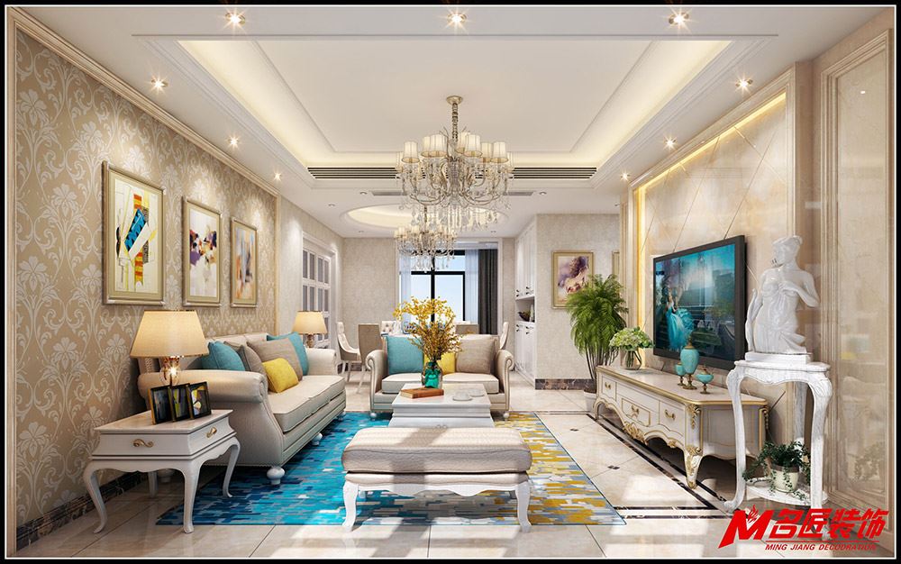 茂名市金源時(shí)代歐式風(fēng)格三居室裝修案例