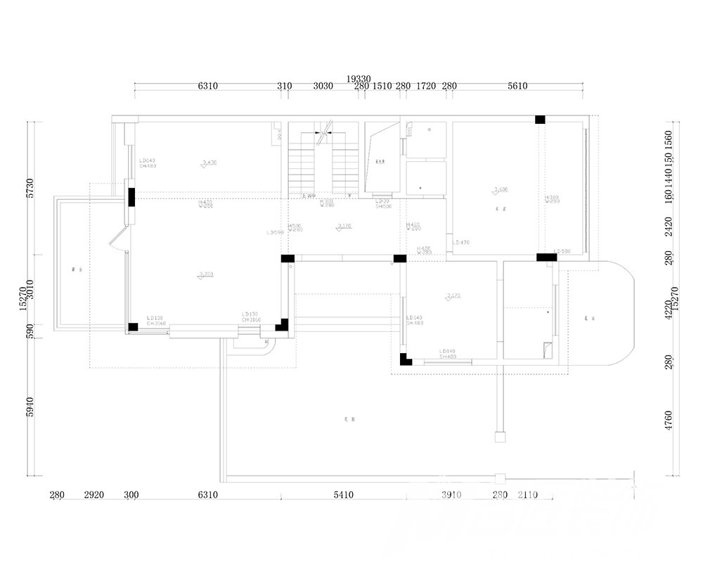 別墅一層平面圖 別墅一層平面圖