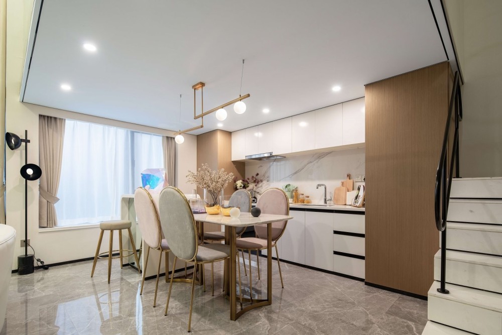 現(xiàn)代輕奢風(fēng)格室內(nèi)家裝案例效果圖-餐廳 現(xiàn)代輕奢風(fēng)格室內(nèi)家裝案例效果圖-餐廳