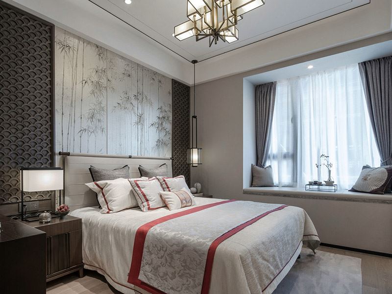 河源市恒大名都新中式風(fēng)格三居室裝修案例