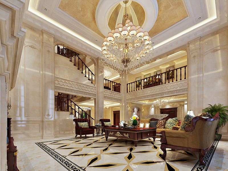 泰州市百富紳財(cái)富廣場小區(qū)歐式風(fēng)格別墅裝修案例