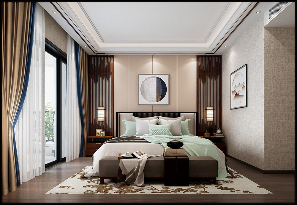 裝修公司新中式風(fēng)格室內(nèi)裝修效果圖-次臥 裝修公司新中式風(fēng)格室內(nèi)裝修效果圖-次臥
