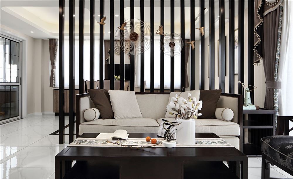 江門市新會(huì)保利西海岸新中式風(fēng)格四居室裝修案例