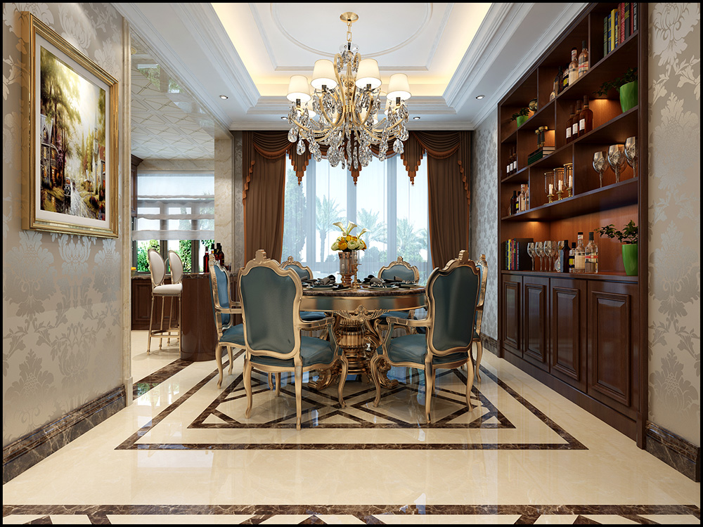 裝修公司歐式古典風(fēng)格室內(nèi)裝修效果圖-餐廳 裝修公司歐式古典風(fēng)格室內(nèi)裝修效果圖-餐廳
