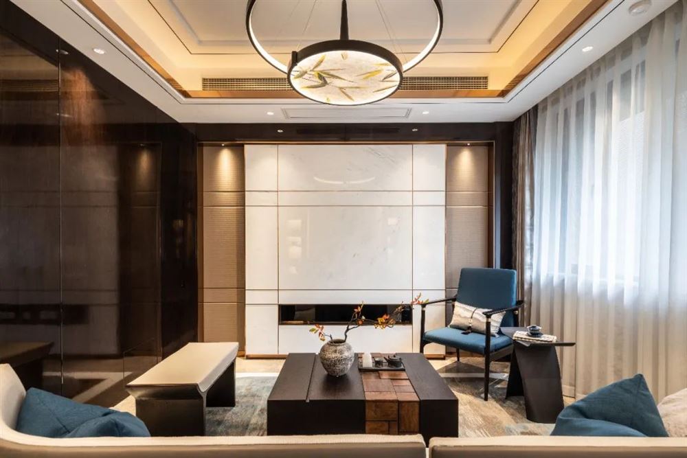 惠州市碧桂園南昆大觀別墅新中式風(fēng)格三居室裝修案例