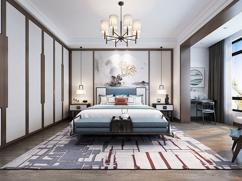 楚雄彝族自治州濱河苑新中式風(fēng)格別墅裝修案例