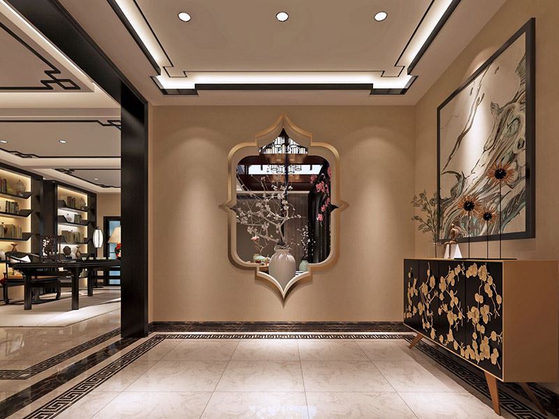 自貢市東大&middot;川南家居城一期新中式風(fēng)格別墅裝修案例