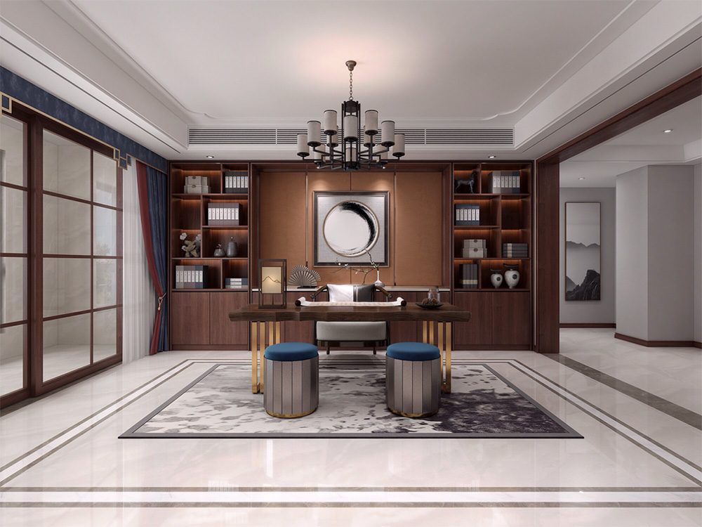 新中式別墅大宅裝修設(shè)計(jì)-書(shū)房 新中式別墅大宅裝修設(shè)計(jì)-書(shū)房