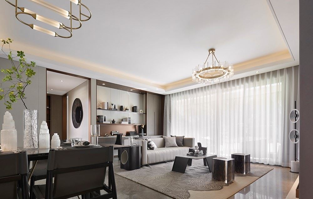 江門市東成家園輕奢風格三居室裝修案例