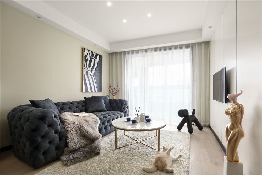 曲靖市世紀濤岸現(xiàn)代簡約風格三居室裝修案例