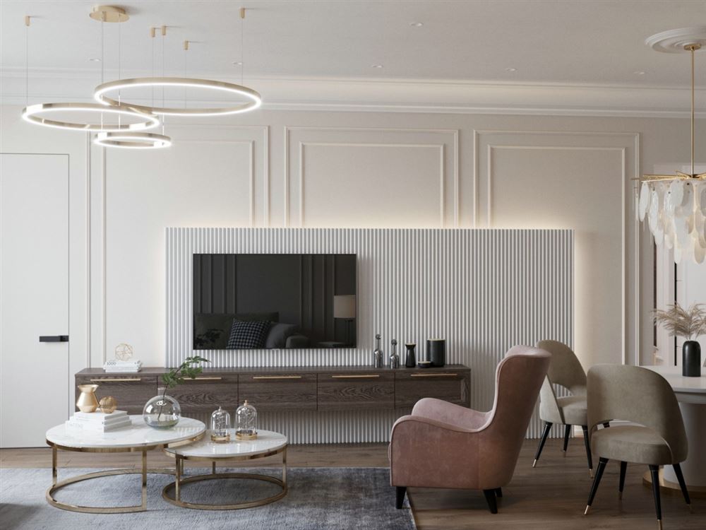 陽江市月亮灣輕奢風(fēng)格三居室裝修案例