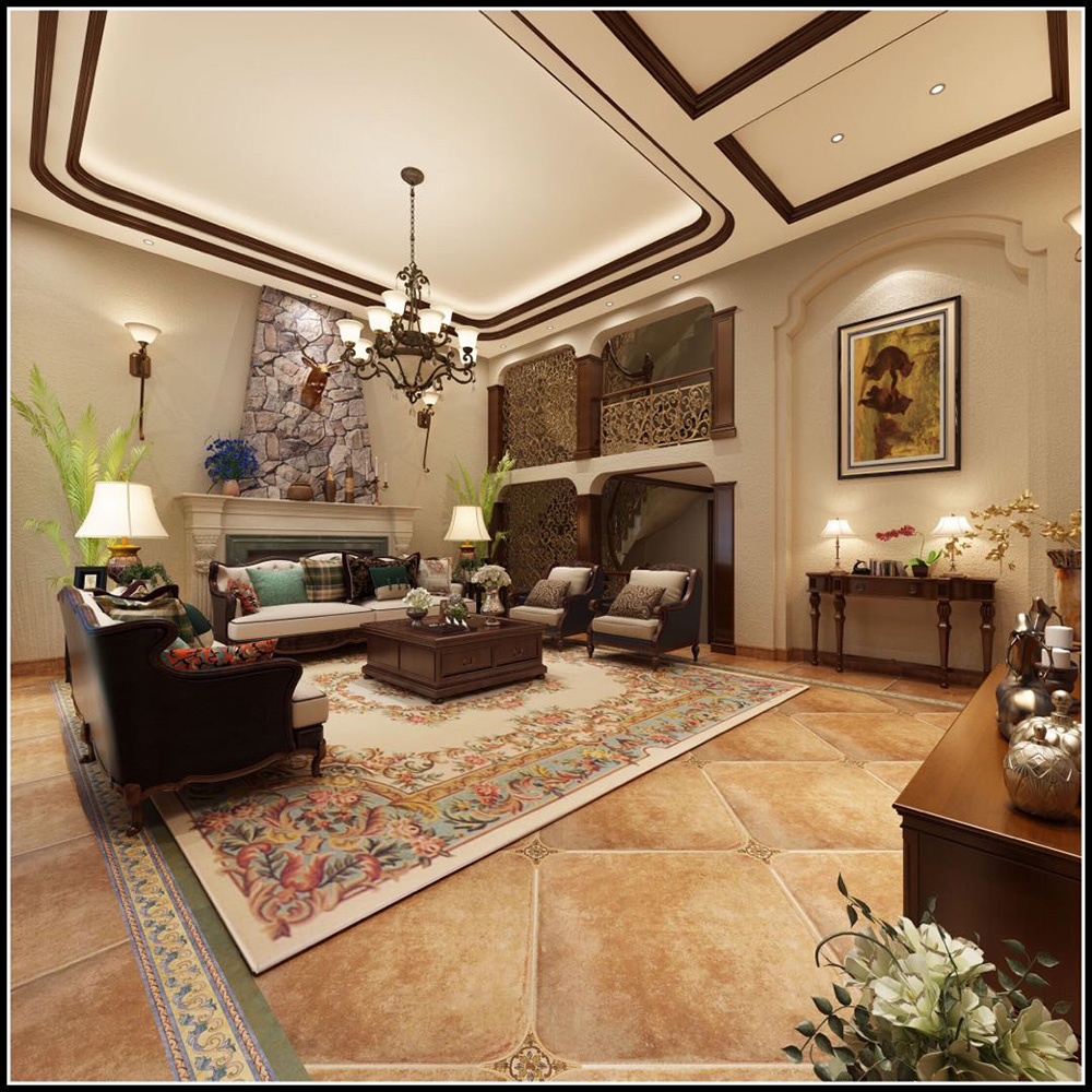 裝修公司美式古典風(fēng)格別墅裝修效果圖-客廳 裝修公司美式古典風(fēng)格別墅裝修效果圖-客廳