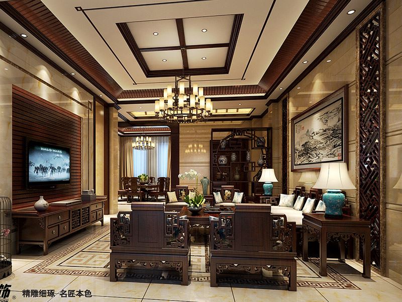 茂名市德威雅苑新中式風格別墅裝修案例