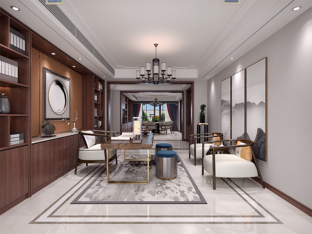 新中式別墅大宅裝修設(shè)計(jì)-書(shū)房 新中式別墅大宅裝修設(shè)計(jì)-書(shū)房