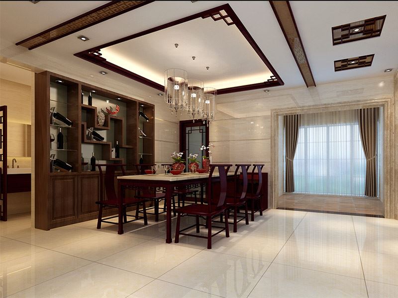 佛山市融創(chuàng)半島壹號(hào)新中式風(fēng)格四居室裝修案例