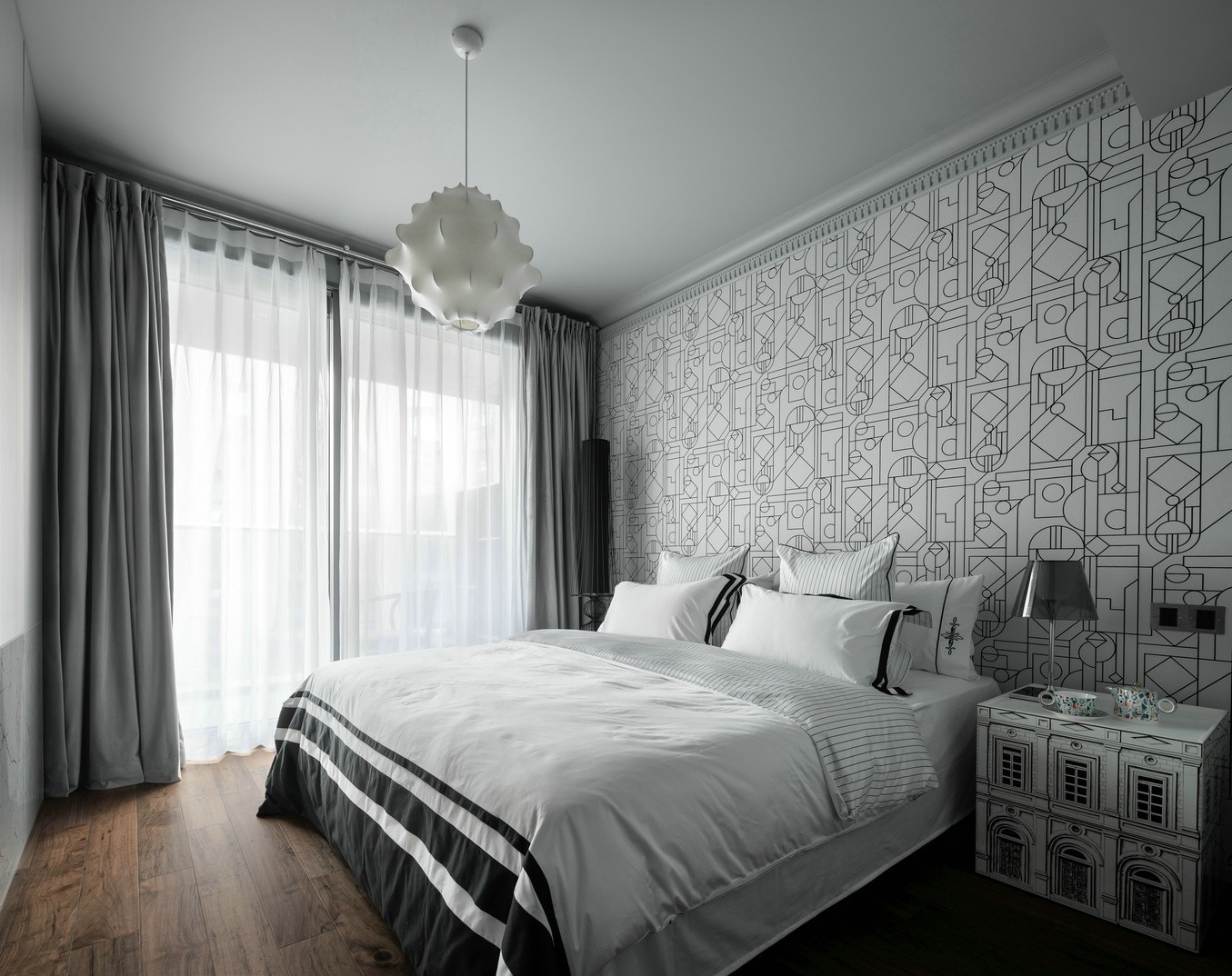 法式輕奢風格家裝設計室內(nèi)裝修效果圖-臥室