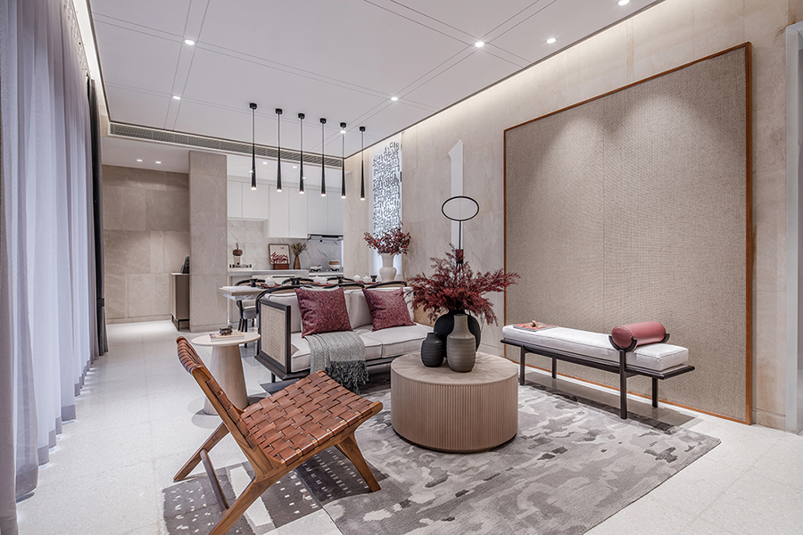 新中式風格室內家裝案例效果圖-客廳 新中式風格室內家裝案例效果圖-客廳