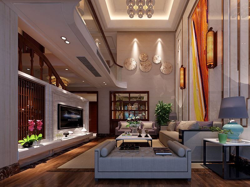 揭陽市保利&middot;半島一號新中式風(fēng)格復(fù)式裝修案例