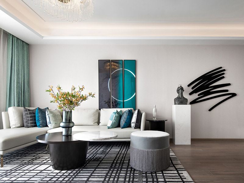 河源市東江首府現(xiàn)代簡(jiǎn)約風(fēng)格三居室裝修案例