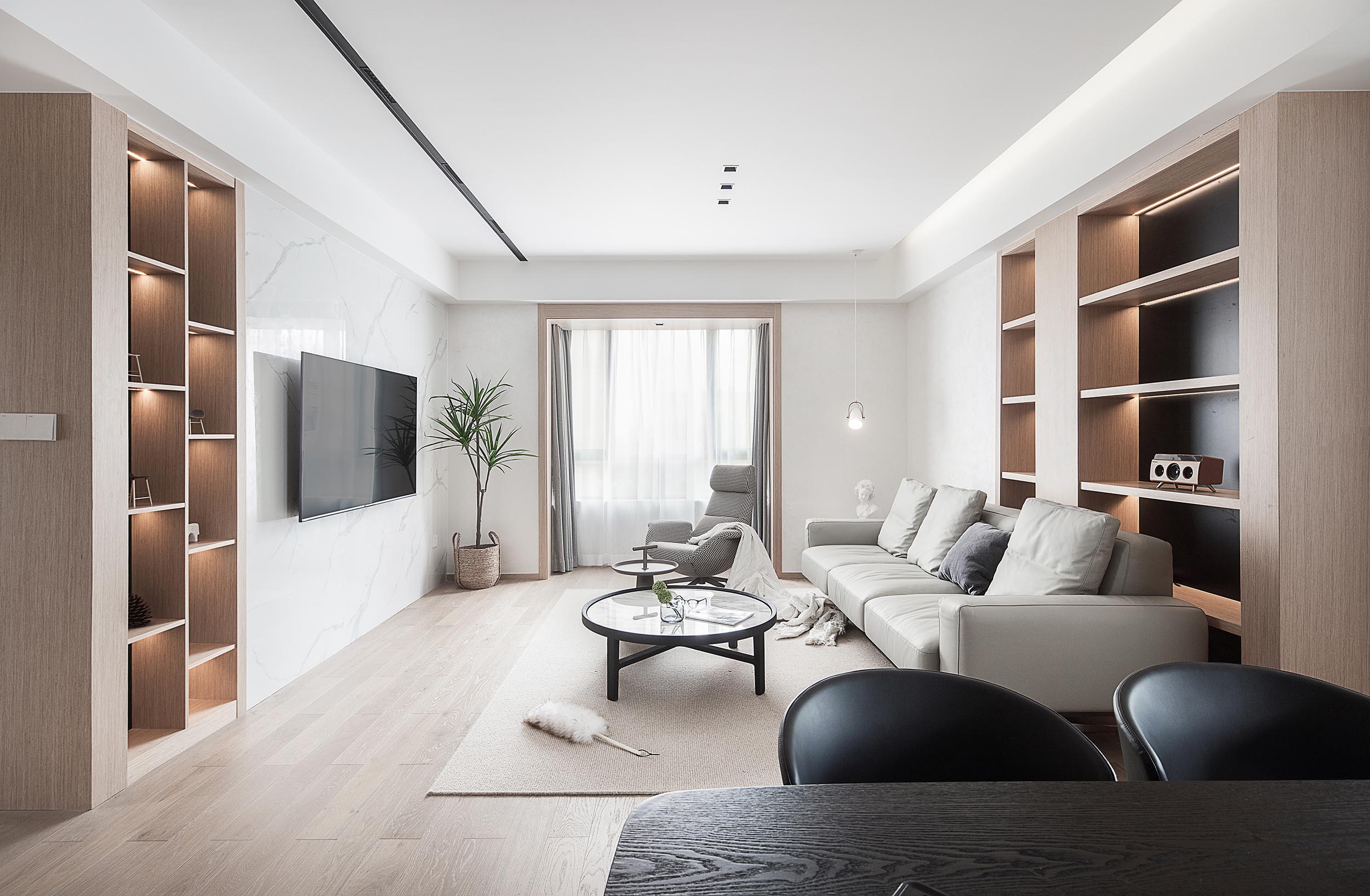 現(xiàn)代簡約風格室內家裝案例效果圖-客廳