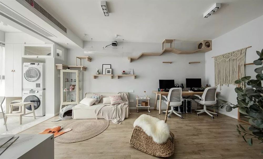 昭通市翠屏尚居北歐風(fēng)格三居室裝修案例