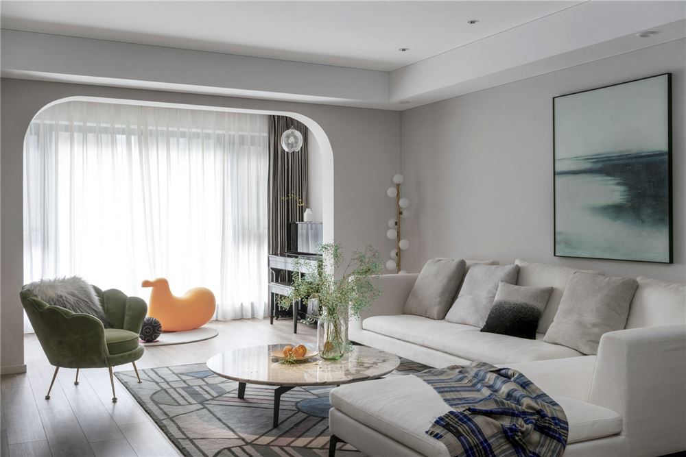 廣州市東圃廣場新中式風格三居室裝修案例