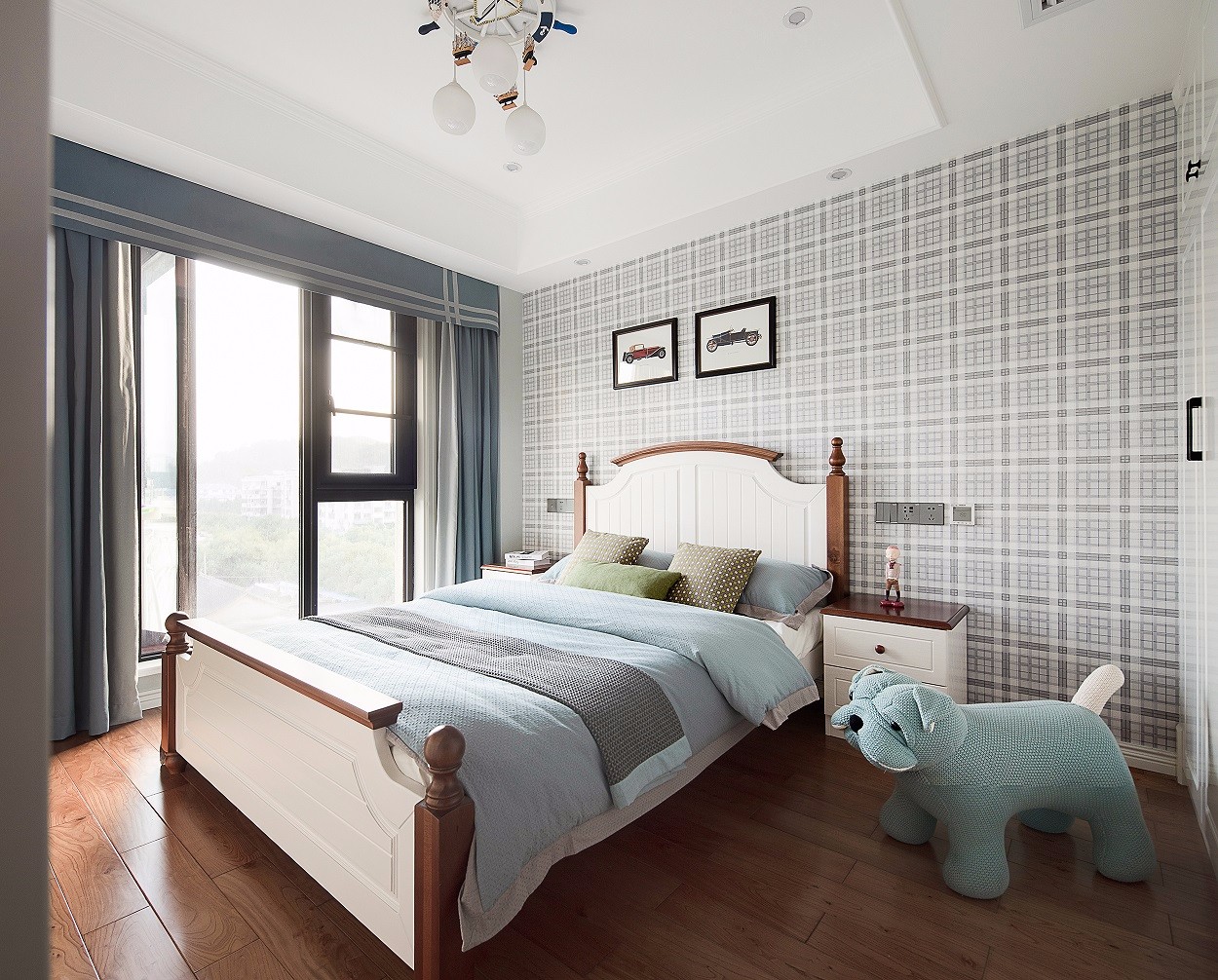 美式輕奢風格家裝設(shè)計別墅裝修效果圖-次臥 美式輕奢風格家裝設(shè)計別墅裝修效果圖-次臥