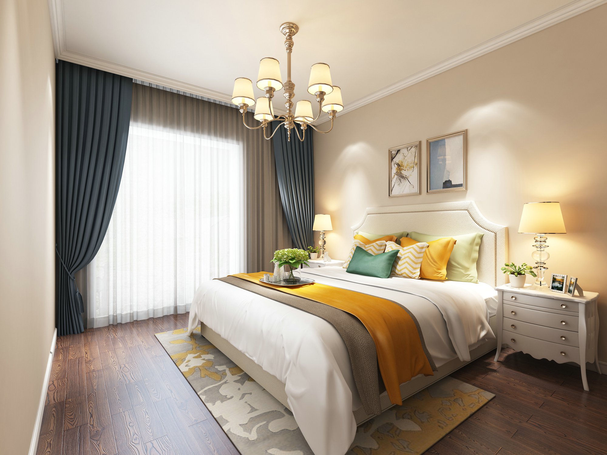 合肥市偉星玖樾臺歐式風(fēng)格三居室裝修案例