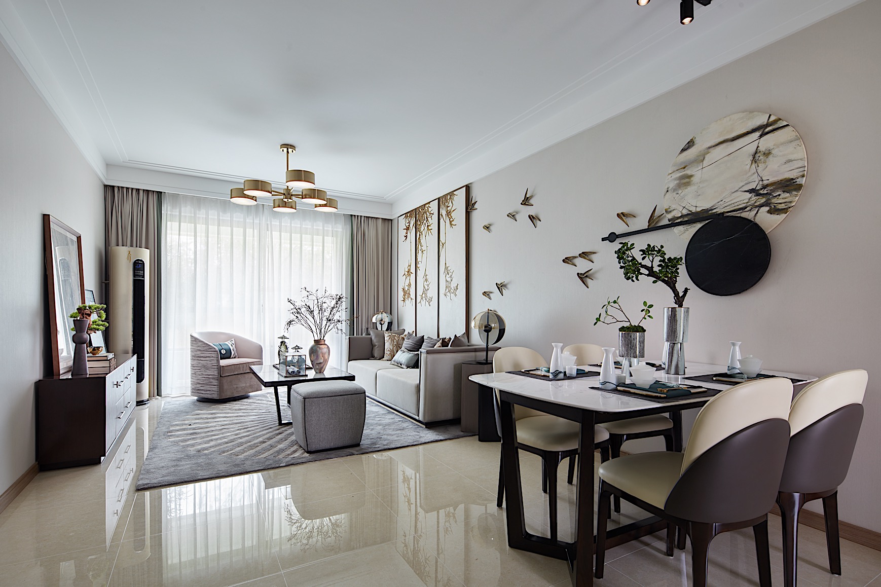 簡約中式風格室內(nèi)設計家裝案例-客餐廳 簡約中式風格室內(nèi)設計家裝案例-客餐廳