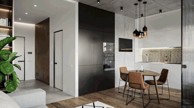 裝修案例現(xiàn)代簡約風(fēng)格公寓裝修效果圖-餐廳 裝修案例現(xiàn)代簡約風(fēng)格公寓裝修效果圖-餐廳