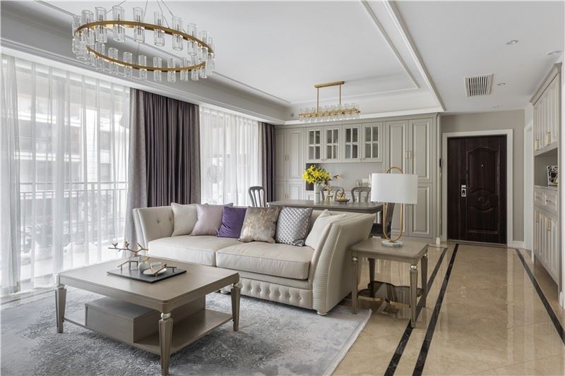 江門(mén)市長(zhǎng)福街住宅樓美式風(fēng)格三居室裝修案例