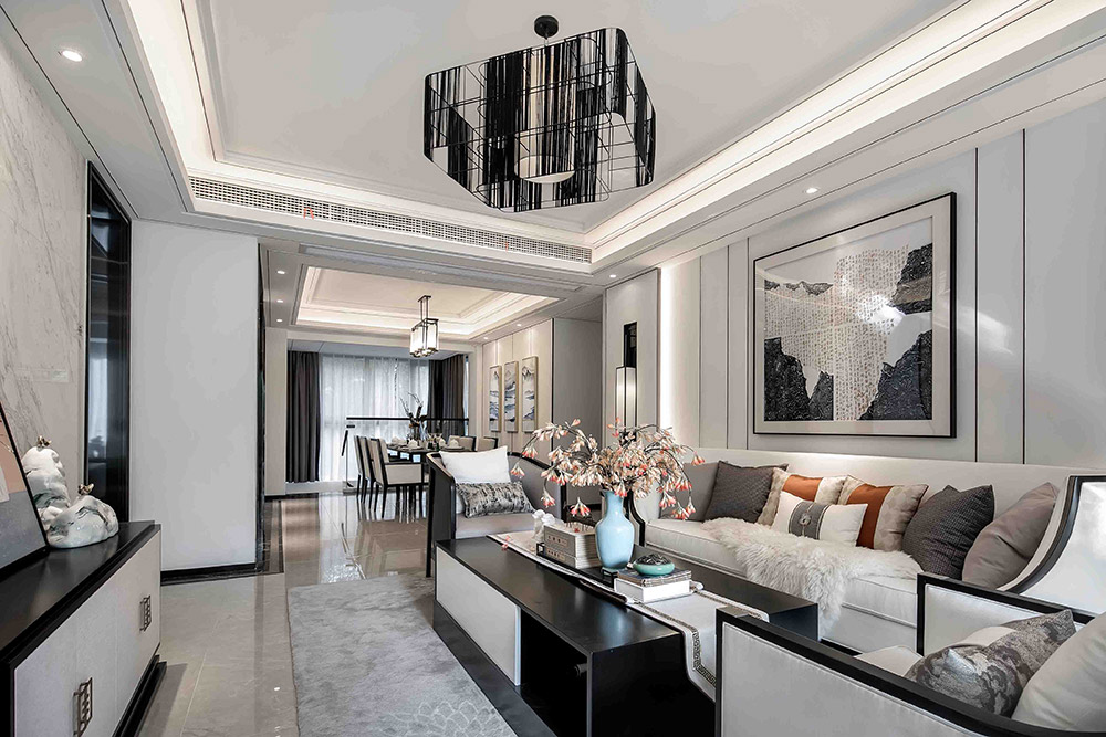 現(xiàn)代輕奢風(fēng)格室內(nèi)裝修效果圖-江山一品三居125平米-客廳 現(xiàn)代輕奢風(fēng)格室內(nèi)裝修效果圖-江山一品三居125平米-客廳