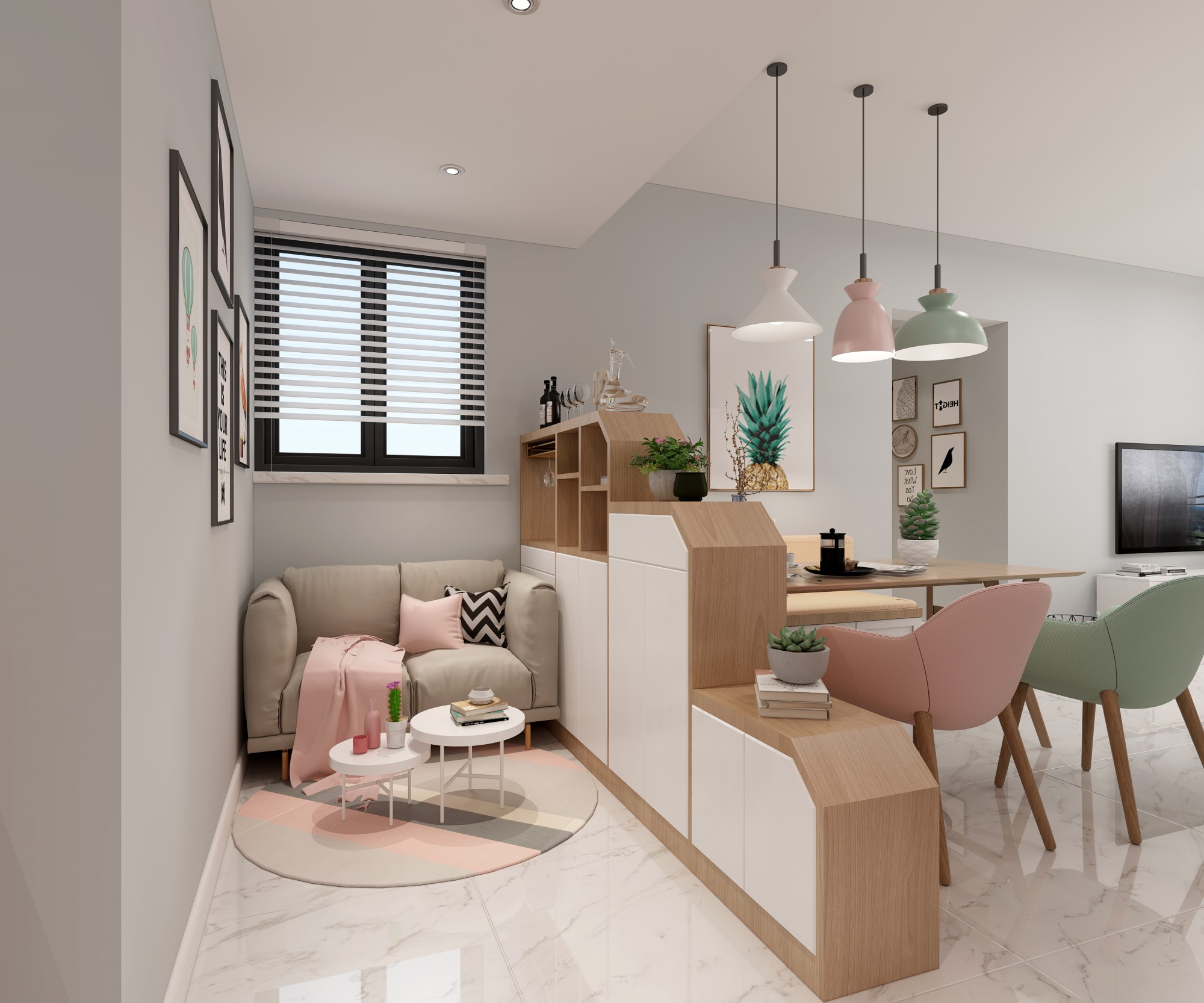 無(wú)錫市融創(chuàng)熙園北歐風(fēng)格三居室裝修案例