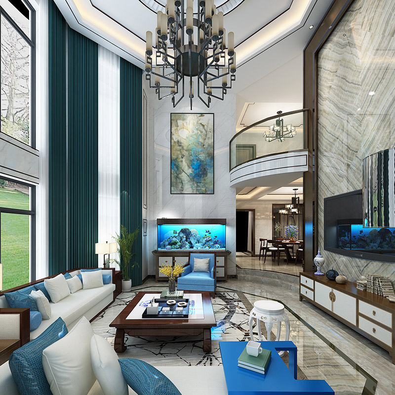 新中式風格別墅裝修設(shè)計效果圖-海琴水岸別墅365平米-別墅裝修設(shè)計客廳 新中式風格別墅裝修設(shè)計效果圖-海琴水岸別墅365平米-別墅裝修設(shè)計客廳