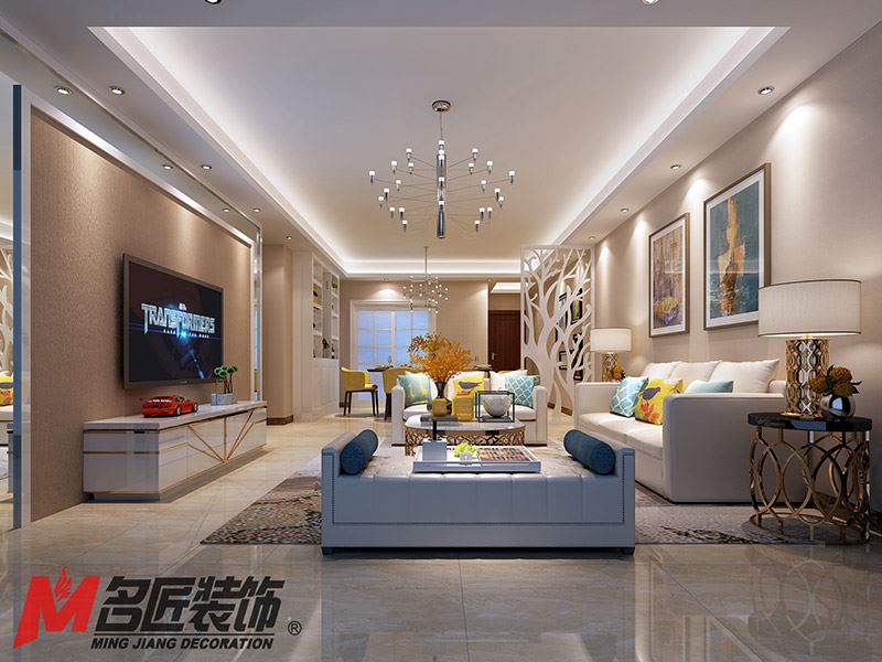 河源市百利?；▓@現(xiàn)代簡(jiǎn)約風(fēng)格三居室裝修案例