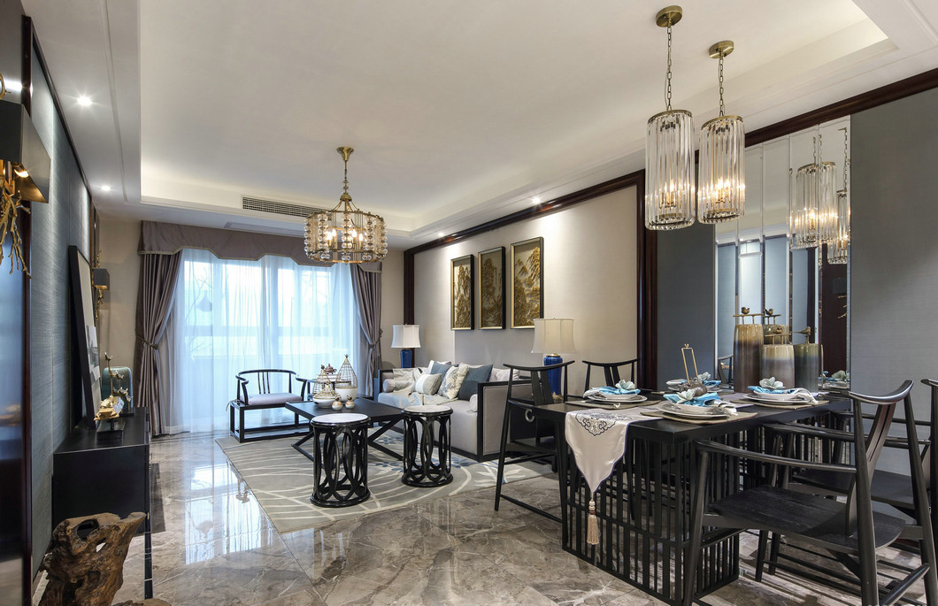 新中式風(fēng)格室內(nèi)設(shè)計(jì)家裝案例-客餐廳 新中式風(fēng)格室內(nèi)設(shè)計(jì)家裝案例-客餐廳