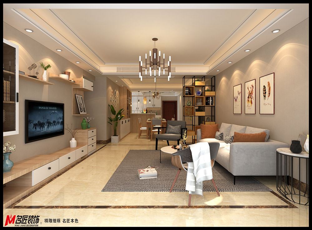 茂名市富麗天譽(yù)現(xiàn)代簡(jiǎn)約風(fēng)格二居室裝修案例