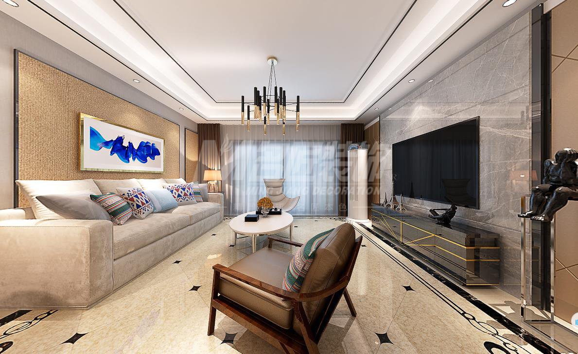 現(xiàn)代輕奢風(fēng)格室內(nèi)裝修設(shè)計(jì)效果圖-玫瑰園三居125平米-室內(nèi)客廳裝修設(shè)計(jì) 現(xiàn)代輕奢風(fēng)格室內(nèi)裝修設(shè)計(jì)效果圖-玫瑰園三居125平米-室內(nèi)客廳裝修設(shè)計(jì)