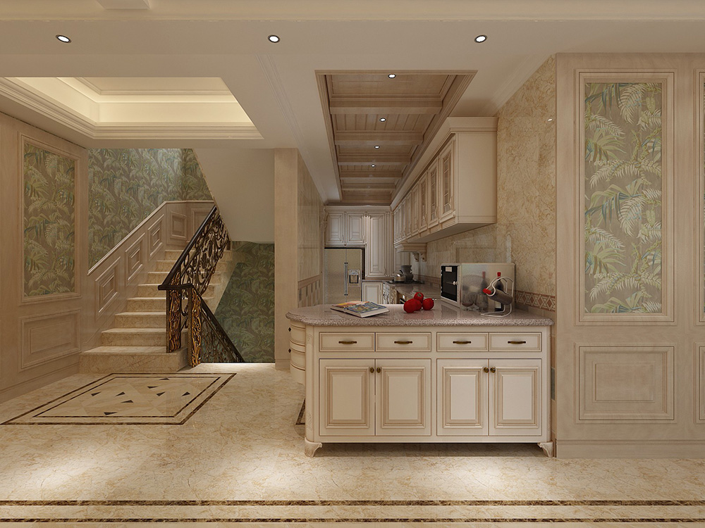 歐式風(fēng)格別墅裝修設(shè)計(jì)效果圖-美的御海東郡別墅460平米-別墅樓梯裝修設(shè)計(jì)