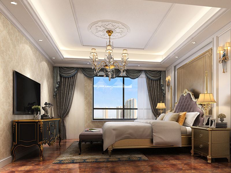 佛山市保利中央公園歐式風(fēng)格三居室裝修案例