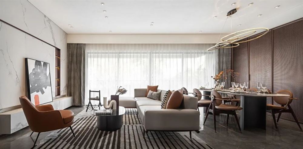 湛江市恒大綠洲輕奢風(fēng)格三居室裝修案例