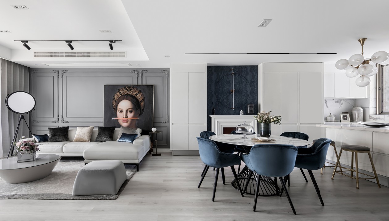 裝修案例法式輕奢風格室內(nèi)裝修效果圖-客餐廳 裝修案例法式輕奢風格室內(nèi)裝修效果圖-客餐廳