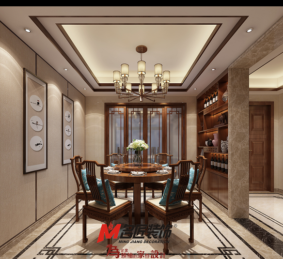 日照市外海花園新中式風格別墅裝修案例