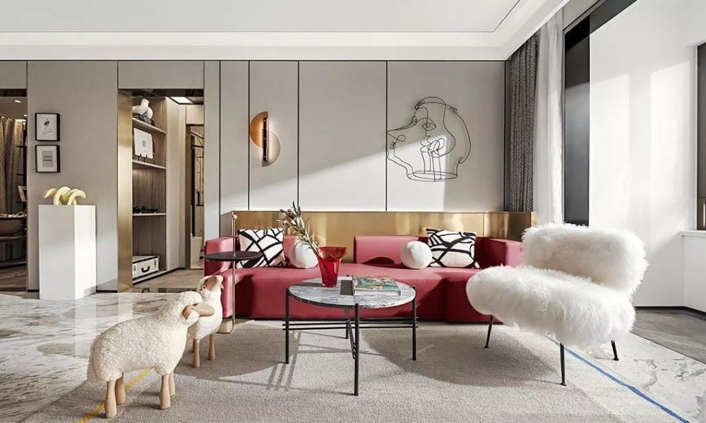 江門市幸福新村輕奢風(fēng)格三居室裝修案例