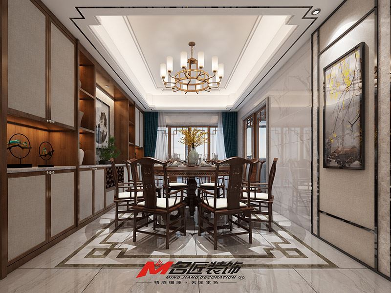 揭陽市博雅苑B區(qū)新中式風(fēng)格三居室裝修案例