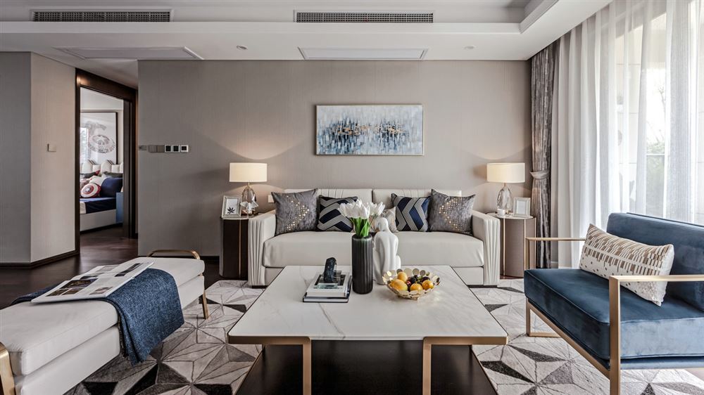 昭通市公務員小區(qū)輕奢風格三居室裝修案例